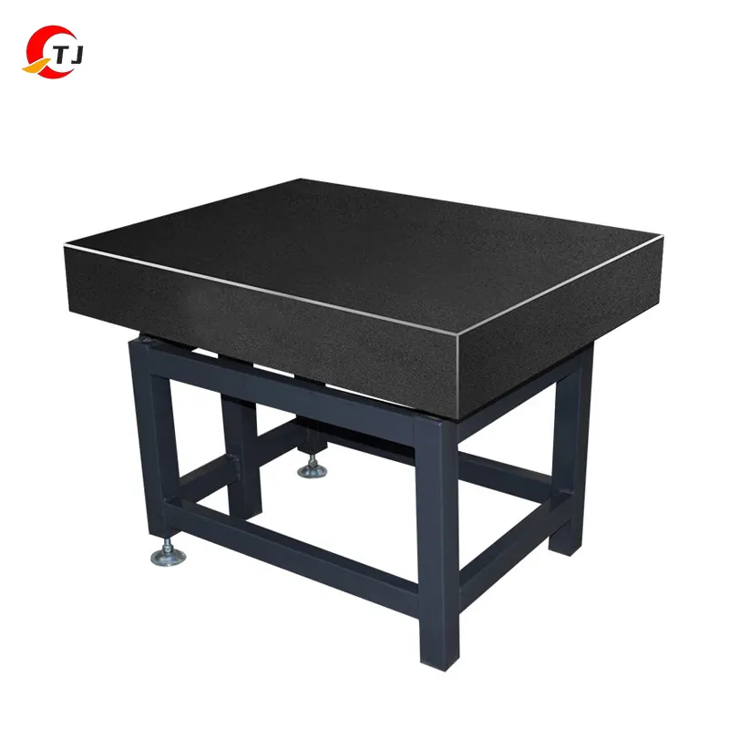 Mesa de medição de granito com suporte para placa de inspeção de superfície de granito calibrado industrial pequena