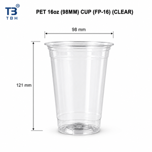 แก้ว PET 16 ออนซ์ 98 มม. รุ่น FP-16 แก้วพลาสติก PET ใส สำหรับเครื่องดื่มเย็น น้ำผลไม้ กาแฟเย็น สมูทตี้ เหมาะสำหรับตลาดสำนักงาน รับผลิตแบบ OEM ODM - Product Image 1