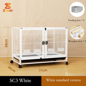 <span class=keywords><strong>Cage</strong></span> à oiseaux moderne de grande taille avec cadre en acier inoxydable et verre trempé facile à nettoyer pour perroquets, boîte d'élevage d'oiseaux - Product Image 3