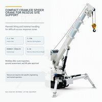 Grue araignée sur chenilles électrique/à essence de 1,2 tonne, 380V, rayon d'action de 5,35 m, hauteur de levage de 6,3 m, hydraulique compacte