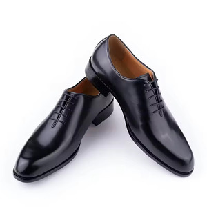 Zapatos Oxford Británicos de Cuero, Estilo Retro, Formales de Negocios para Hombre, Clásicos de Punta Cuadrada, Antideslizantes, Transpirables, Ligeros, Hechos a Mano, Brillantes - Product Image 1