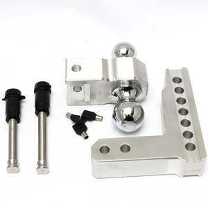 Safe Tow 4 ''8'' Drop Rise Enganche de remolque de aluminio ajustable y montaje en bola Montaje de 2 bolas Bolas cromadas Enganche de remolque personalizado - Product Image 5