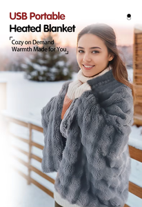 Poncho chauffant <span class=keywords><strong>électrique</strong></span> USB en gros, confortable et portable, avec 3 niveaux de chauffage réglables, contrôle tactile et protection contre la surchauffe, pour la maison - Product Image 5