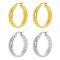Boucles d'oreilles créoles pour femmes, plaqué or, géométriques, en acier inoxydable, style Ins, bijoux en acier inoxydable, cadeau tendance, Hip Hop Streetwear