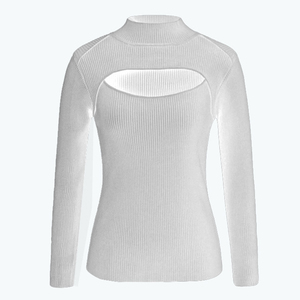 <span class=keywords><strong>Abito</strong></span> Casual da donna maglione a maniche lunghe con Design traforato <span class=keywords><strong>abito</strong></span> in <span class=keywords><strong>maglia</strong></span> Sexy per la primavera in bianco <span class=keywords><strong>nero</strong></span> all'ingrosso - Product Image 3