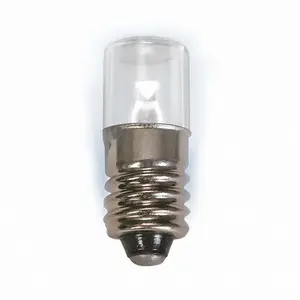 E10 Schroefbasis Glas Miniatuur Bipolar Led Lamp T3-1/4 12V 0.1W Wit/Warm Wit/Blauw Mini Led Lamp