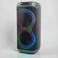 Speaker Pesta Luar Ruangan 100W dengan Baterai 5400mAh, Mic Nirkabel 2.4G, Stereo TWS, Lampu RGB, FM, USB, TF, AUX