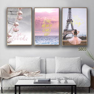Popular 3 Panels Pink Color Wedding Picture Canvas <strong>Wall</strong> <strong>Art</strong> for Girls Bedroom - Product Image 4