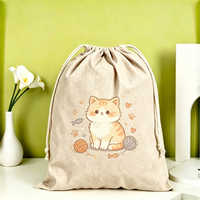 Pochette à cordon en toile personnalisée avec motif de dessin animé, écologique, réutilisable, anti-poussière, pour emballages de mariage, cadeaux de fête, souvenirs