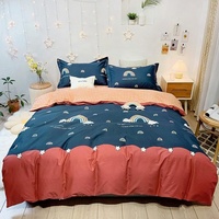 Parure de lit en coton imprimé, ensemble de literie pour la maison, pour étudiants, appartement, housse de couette, drap de lit mignon, étuis d'oreiller