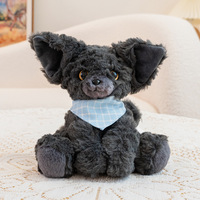 Jouet en peluche chat allemand mignon, poupée chat noir bouclé, cadeau pour fille, poupée compagnon pour enfants