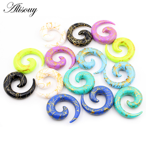All'ingrosso 1.<span class=keywords><strong>6mm</strong></span>-20mm linea d'onda puntini a spirale acrilici auricolari tunnel tappi barella Expander orecchini Piercing per il corpo gioielli - Product Image 1