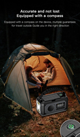 Lampe torche solaire LED multifonction portable 10000 mAh avec radio d'urgence SOS AW/FM/WB, fonction de charge USB et manivelle