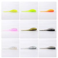 LUSHAZER 20pcs 40pcs Appâts de Pêche Larve Leurre Souple 50mm 1g Isca Artificiel PVC Caoutchouc Souple Plastique Leurre Ver pour Bar Truite Brochet