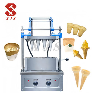 Cônes roulés de <span class=keywords><strong>cornet</strong></span> de poke de crème glacée de cuisson de cône de sucre de roulement rotatoire faisant la machine - Product Image 1