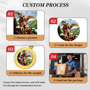 Giuceluck st. יום של פטריק נירוסטה יום פטריק מצופה זהב 18k שרשרת תליון ירוק-מסיבת חג - Product Image 4