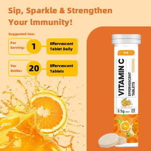 Tabletas Efervescentes de Vitamina C de 1000 mg, Sin Azúcar, Sabor Naranja, con Zinc, para Aumentar la Energía y Reforzar el Sistema Inmunitario - Product Image 4