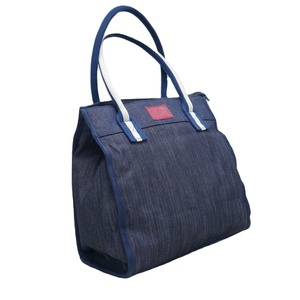 Large-capacity Portable Trendy Vintage Denim Medium Size Bamboo Cross Pattern Type NAVY Long Webbing Strap <b>Men</b> <b>Handbags</b> - Product Image 1