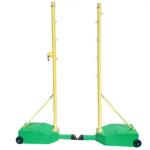Équipement de terrain de cadre de filet de badminton Mobile de normes de poteau de badminton à double usage portatif professionnel