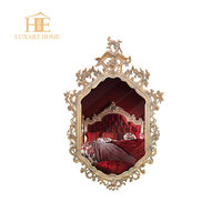 Ensembles de meubles de chambre à coucher haut de gamme lit Double en bois massif Antique Royal classique en feuille d'or lit à baldaquin King Queen Size de luxe