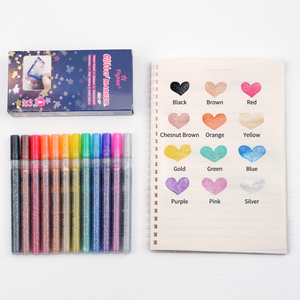 <span class=keywords><strong>Pennarelli</strong></span> Glitterati Flysea 12 Colori Punta Fine Inchiostro Permanente Brillante Metallizzato per Scrapbooking, Tazze in Vetro, Pittura su Rocce - Product Image 6