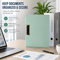 Porte-documents A4 en plastique, couverture de dossier en PP durable avec clip métallique robuste pour documents, rapports, réunions, présentations