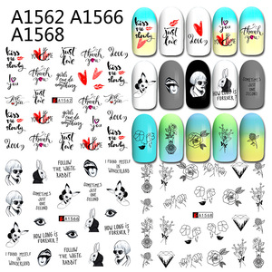 Listo para Enviar, Diferentes Diseños, 50 Piezas/Juego, Adhesivos y Calcomanías de Encaje de Flores y Mariposas para Decoración de Uñas - Product Image 5