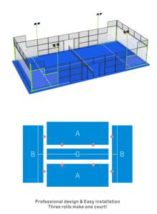 AVG 10M * 20m Nuevo tipo Logotipo personalizado Abs Frame Paddle Court Pista <span class=keywords><strong>De</strong></span> <span class=keywords><strong>Padel</strong></span> Court Precio - Product Image 5