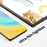 Panneau de menu rectangulaire noir en plastique portable, léger, durable, écologique, à LED verticales haute luminosité pour la restauration rapide