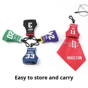 Petit sac suspendu personnalisé avec logos d'équipe, noms de joueurs, thème basketball, <span class=keywords><strong>chiffon</strong></span> de nettoyage pour <span class=keywords><strong>lunettes</strong></span>, pendentif personnalisé, étoile mignonne et créative - Product Image 3