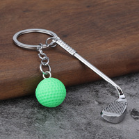 Modischer Bunter Mini-Golfball Schlüsselanhänger Metall Sport-Fan Schlüsselring Souvenir Schlüsselketten für Sportvereine Werbegeschenk
