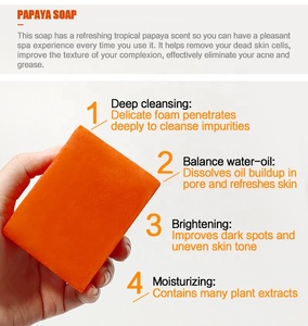 Tùy Chỉnh Khuôn Mặt Cơ Thể Sáng Tẩy Tế Bào Chết Làm Trắng Da Hữu Cơ Kojic Axit Đu Đủ Xà Phòng - Product Image 3