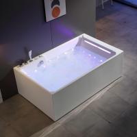 Baignoire Whirlpool Moderne en Acrylique PVC avec Fonction Massage, Spa pour 2 Personnes, Autoportante, Chauffage Thermostatique pour Chambres d'Hôtel