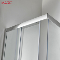 Porte coulissante en verre courbé en acier inoxydable 304 pour salle de bain, design européen, verre traité, garantie 3 ans, cloison de salle de bain