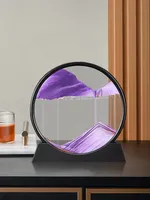 Sablier en verre 3D à sable mouvant avec paysage marin profond, artisanat de sable mouvant, design rétro nostalgique pour décoration de bureau, de maison ou cadeau