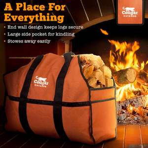 Échantillon gratuit personnalisé, sac d'accessoires pour cheminée durable, sac de transport pour bûches, sac de rangement pour bois de chauffage à emporter - Product Image 5