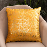 Housse de coussin en velours riche style luxe léger, motif flocon de neige estampé or, couleur unie, pour canapé, best-seller transfrontalier