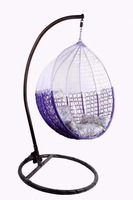 Fauteuil suspendu moderne en rotin PE pour patio, en forme de nid d'oiseau, avec structure