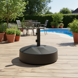 Base per Ombrellone da Esterno Resistente, Capacità 30 kg, in Resina Nera per Giardino e Bordo Piscina - Product Image 2