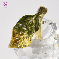 Décoration de bureau originale en émail couleur feuille d'or artisanat léger luxe cristal clair pomme poire pour la décoration intérieure