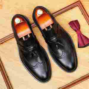 Zapatos Derby de Alta Gama, Totalmente Equipados, Hechos de Cuero Vacuno, con Cordones Estilo Inglés y Hebillas Planas, Aptos para Hombres - Product Image 5