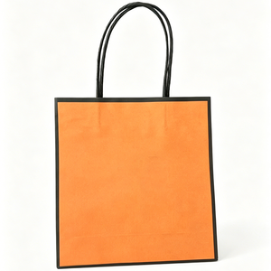 Bolsas de Regalo de Papel de Lujo Color Naranja con Logotipo Personalizado y Asa de Listón - Product Image 6