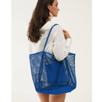 Miles femmes grand sac à bandoulière épicerie maille fourre-tout sac de plage pour Shopping Gym pique-nique sac de plage