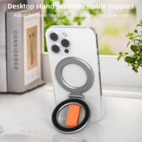 Nouveauté - Aimant triple face puissant à 360° °   Support de téléphone rotatif en alliage d'aluminium pour bureau et utilisation manuelle
