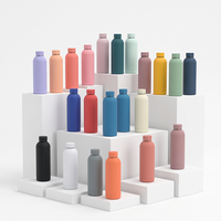 Bouteille d'eau moderne en acier inoxydable gris avec couvercle en bambou, anti-fuite, réutilisable, grande capacité, gourde de sport pour le bureau et l'école