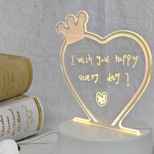 Tablero de Mensajes Acrílico Innovador, Personalizable, con LED Borrable, Decoración para Fiestas Familiares, Luz Nocturna LED 3D - Product Image 4