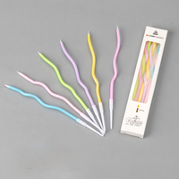 Gâteau d'anniversaire incurvé bougie fil coloré or or argent gâteau incurvé gros Pack créatif