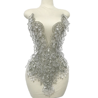 Nouvelle Grande Applique de Robe en Strass et Pierres de Cristal pour Robe de Mariée, Robe de Soirée de Mariage et Robe de Danse