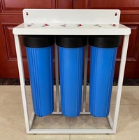 Filtre à eau Big Blue pour toute la maison, trois étapes, taille jumbo 20*4.5 pouces, système de pré-filtration d'eau avec entrée et sortie en laiton