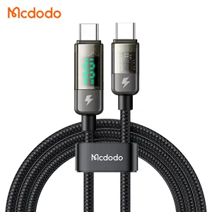 Mcdodo kabel pengisian daya tipe C, kabel pengisian daya PD tipe-c 361 W transparan, kabel pengisian daya otomatis mati 5A PD untuk Macbook Air Pro 96W 30W